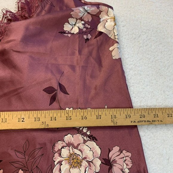 NWT INC Women's Size XS Plum Floral Night Gown Slip Dress Midi/Maxi $60 - Picture 6 of 10